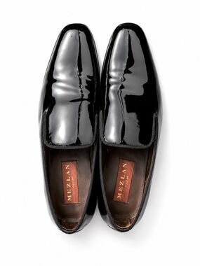 Mezlan Black Patent Leather Slip-On Loafers